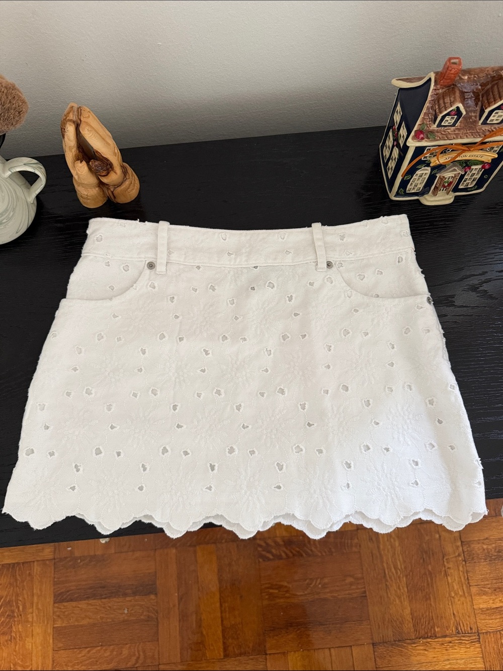 Gap White Eyelet Scalloped Mini Skirt - Women SP